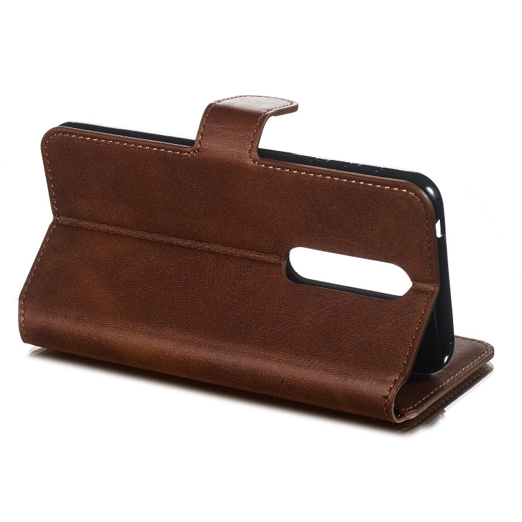 For Nokia 7.1 Solid Color Buckle Horizontal Flip Leather Case with Wallet & Holder & Card Slots