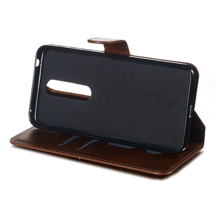 For Nokia 7.1 Solid Color Buckle Horizontal Flip Leather Case with Wallet & Holder & Card Slots