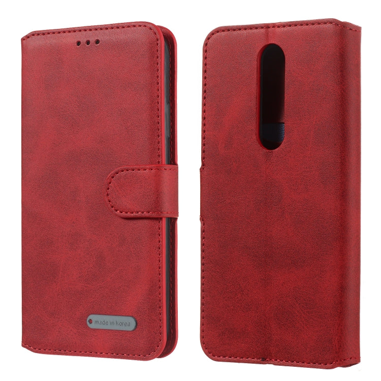 For Nokia 7.1 Solid Color Buckle Horizontal Flip Leather Case with Wallet & Holder & Card Slots