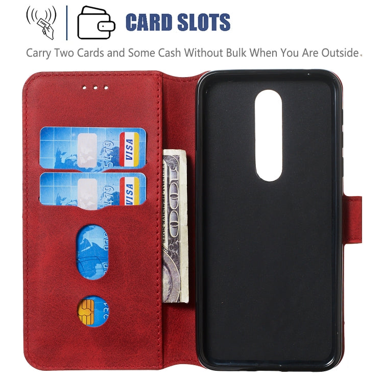 For Nokia 7.1 Solid Color Buckle Horizontal Flip Leather Case with Wallet & Holder & Card Slots