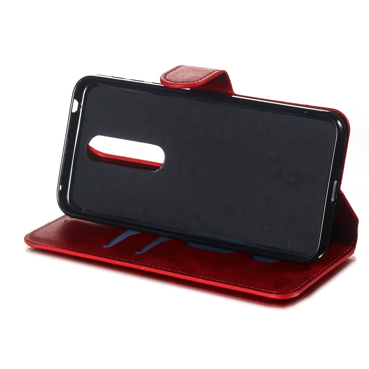 For Nokia 7.1 Solid Color Buckle Horizontal Flip Leather Case with Wallet & Holder & Card Slots