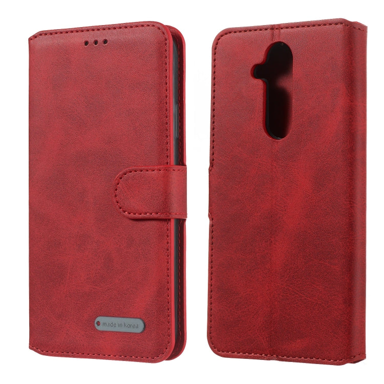 For Nokia 7.1 Plus / 8.1 / X7 Solid Color Buckle Horizontal Flip Leather Case with Wallet & Holder & Card Slots