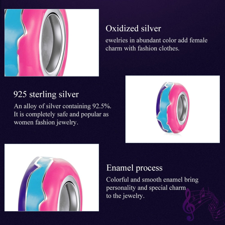 S925 Sterling Silver Cyberpunk Circle Beads DIY Bracelet Necklace Accessories