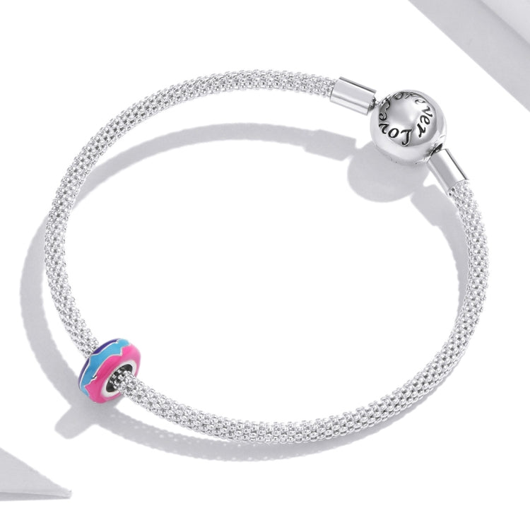 S925 Sterling Silver Cyberpunk Circle Beads DIY Bracelet Necklace Accessories