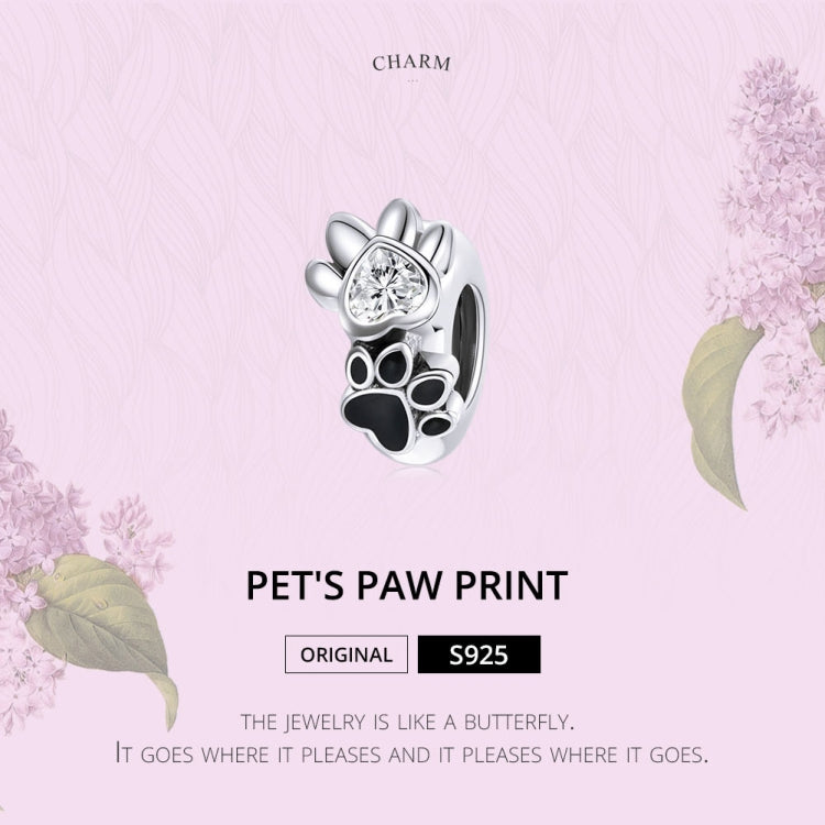 S925 Sterling Silver Pet Imprint Beads DIY Bracelet Necklace Accessories