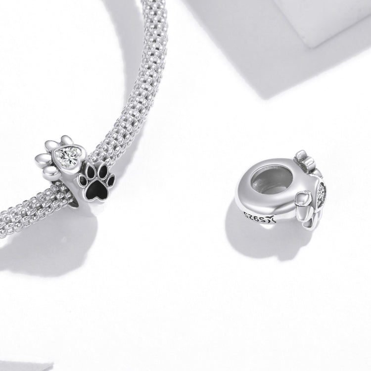 S925 Sterling Silver Pet Imprint Beads DIY Bracelet Necklace Accessories