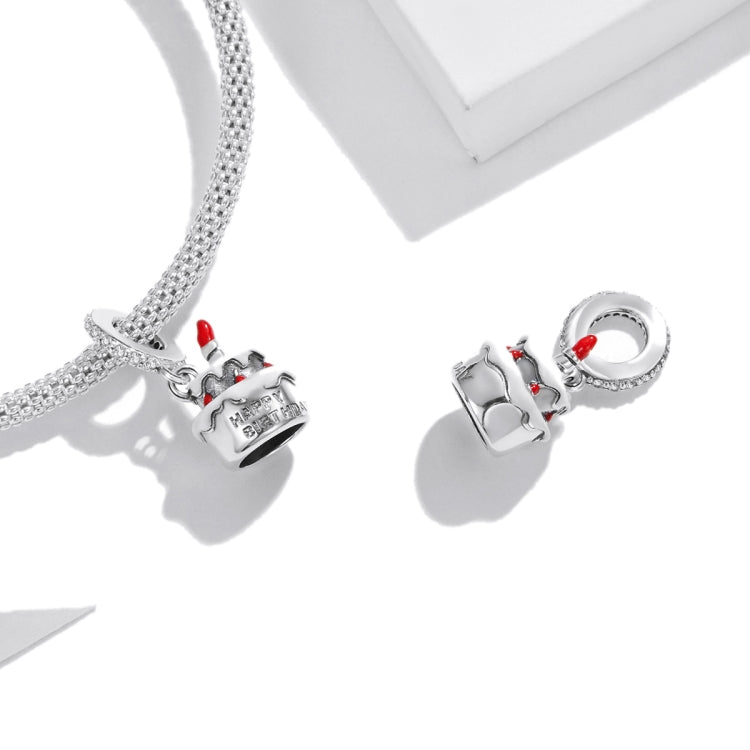 S925 Sterling Silver Birthday Cake Pendant DIY Bracelet Necklace Accessories