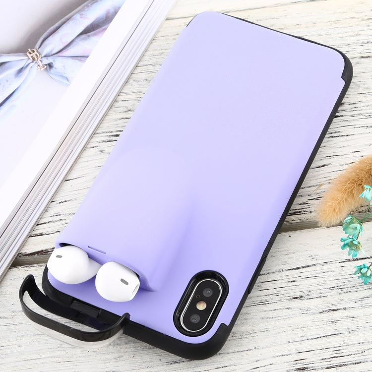 For iPhone X / XS PC + TPU Shockproof Protective Back Case With AirPods Storage Box