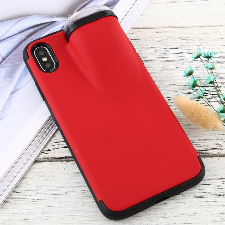 For iPhone X / XS PC + TPU Shockproof Protective Back Case With AirPods Storage Box
