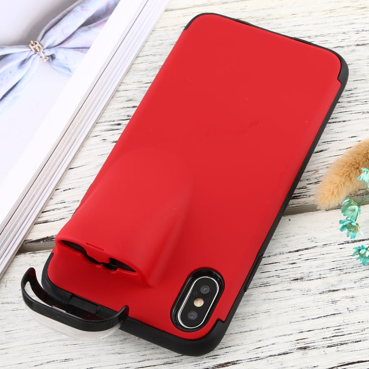 For iPhone X / XS PC + TPU Shockproof Protective Back Case With AirPods Storage Box