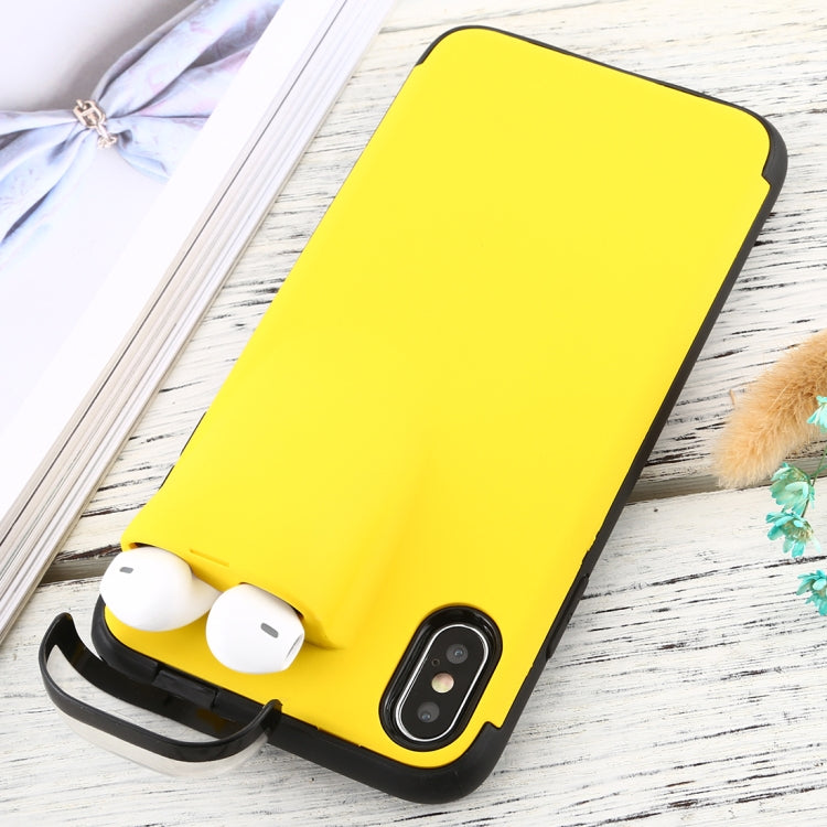 For iPhone X / XS PC + TPU Shockproof Protective Back Case With AirPods Storage Box