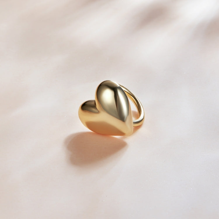 S925 Sterling Silver Real Gold-plated Heart Ear Studs Women Earrings