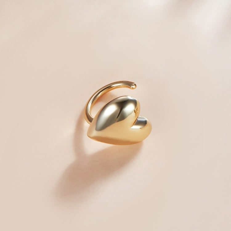 S925 Sterling Silver Real Gold-plated Heart Ear Studs Women Earrings