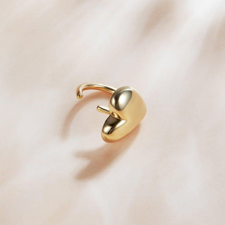 S925 Sterling Silver Real Gold-plated Heart Ear Studs Women Earrings