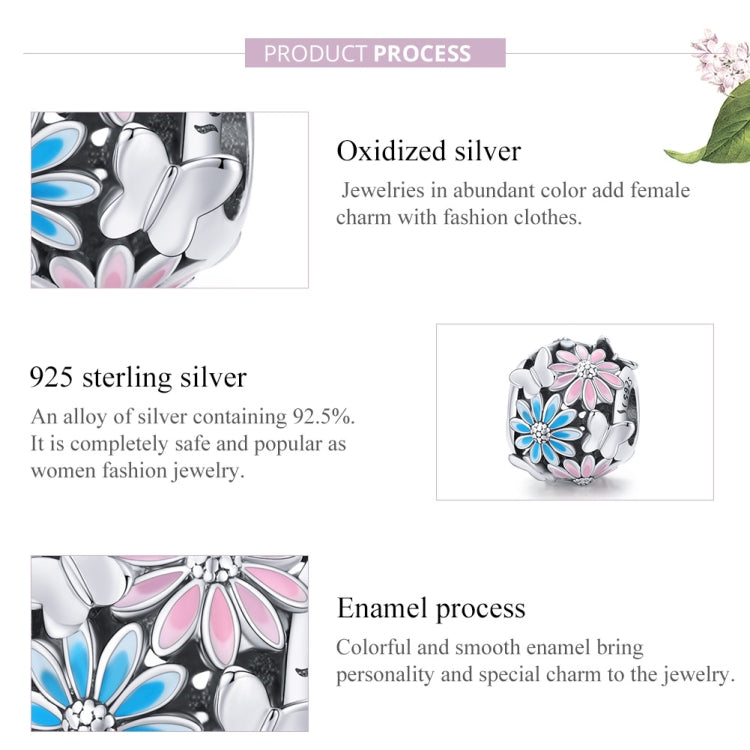 S925 Sterling Silver Flower Butterfly Hollow Beads DIY Bracelet Necklace Accessories