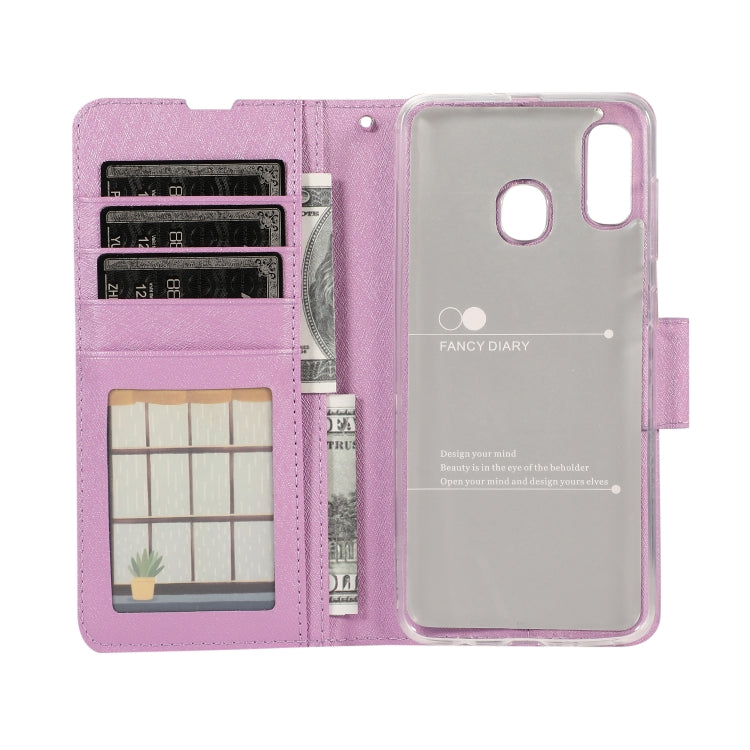 For Galaxy A10s Silk Texture Horizontal Flip Leather Case with Holder & Card Slots & Wallet & Photo Frame