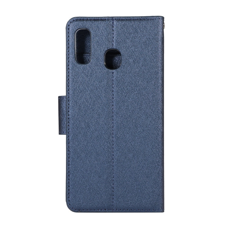 For Galaxy A10s Silk Texture Horizontal Flip Leather Case with Holder & Card Slots & Wallet & Photo Frame