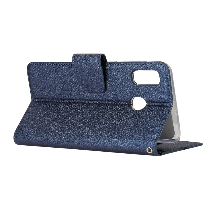 For Galaxy A10s Silk Texture Horizontal Flip Leather Case with Holder & Card Slots & Wallet & Photo Frame