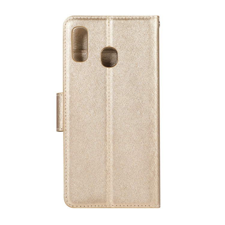 For Galaxy A10s Silk Texture Horizontal Flip Leather Case with Holder & Card Slots & Wallet & Photo Frame