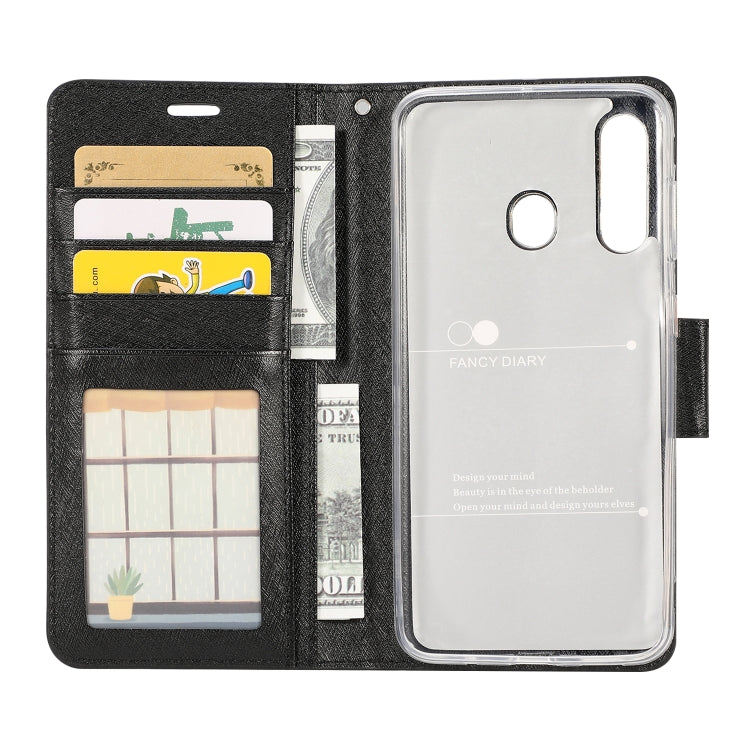 For Galaxy A20s Silk Texture Horizontal Flip Leather Case with Holder & Card Slots & Wallet & Photo Frame