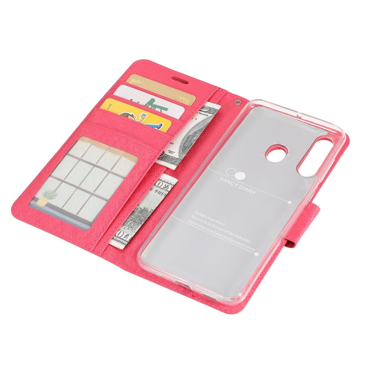 For Galaxy A20s Silk Texture Horizontal Flip Leather Case with Holder & Card Slots & Wallet & Photo Frame