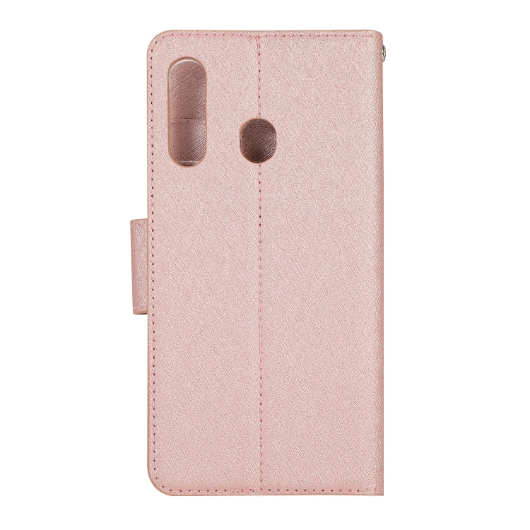 For Galaxy A20s Silk Texture Horizontal Flip Leather Case with Holder & Card Slots & Wallet & Photo Frame