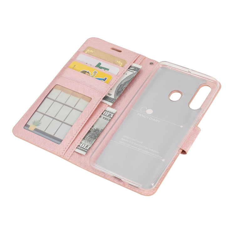 For Galaxy A20s Silk Texture Horizontal Flip Leather Case with Holder & Card Slots & Wallet & Photo Frame
