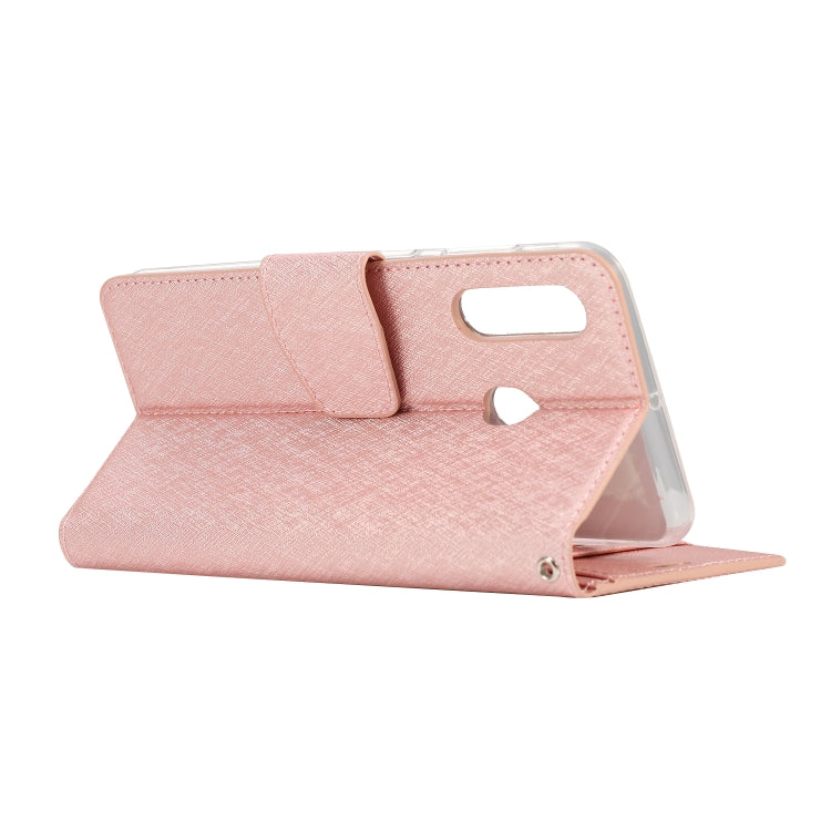 For Galaxy A20s Silk Texture Horizontal Flip Leather Case with Holder & Card Slots & Wallet & Photo Frame