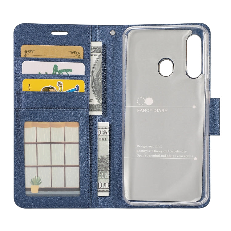For Galaxy A20s Silk Texture Horizontal Flip Leather Case with Holder & Card Slots & Wallet & Photo Frame