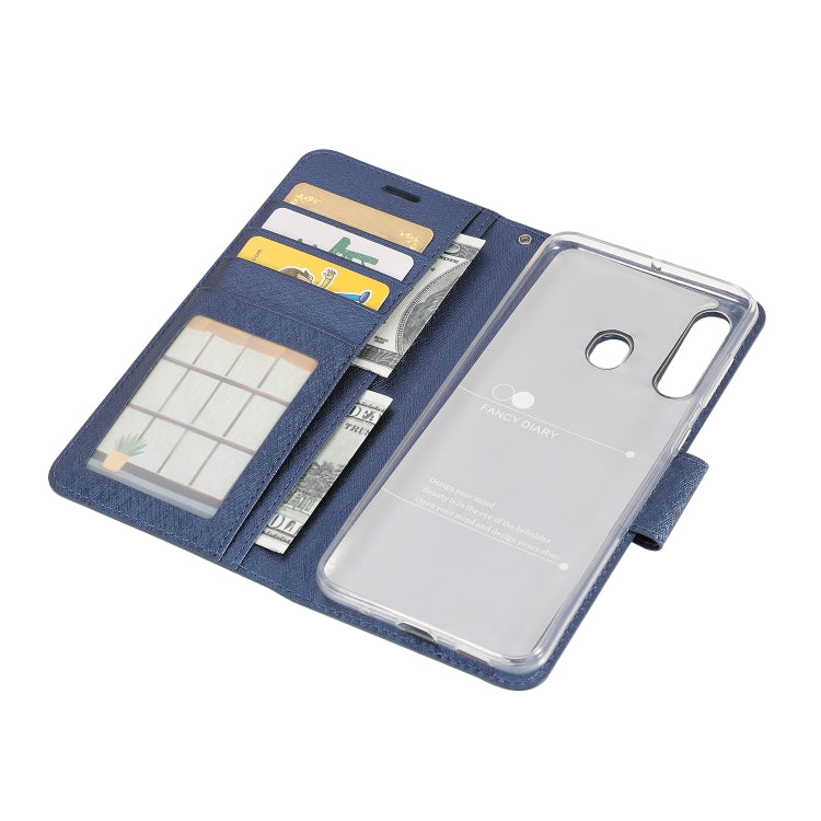 For Galaxy A20s Silk Texture Horizontal Flip Leather Case with Holder & Card Slots & Wallet & Photo Frame