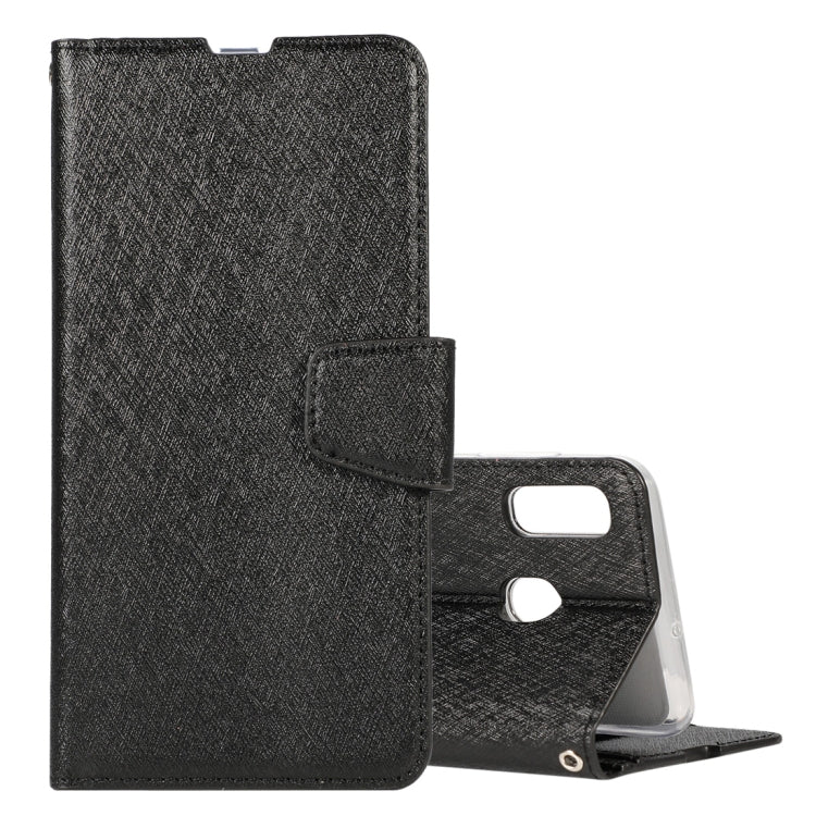 For Galaxy A40s & M30 Silk Texture Horizontal Flip Leather Case with Holder & Card Slots & Wallet & Photo Frame
