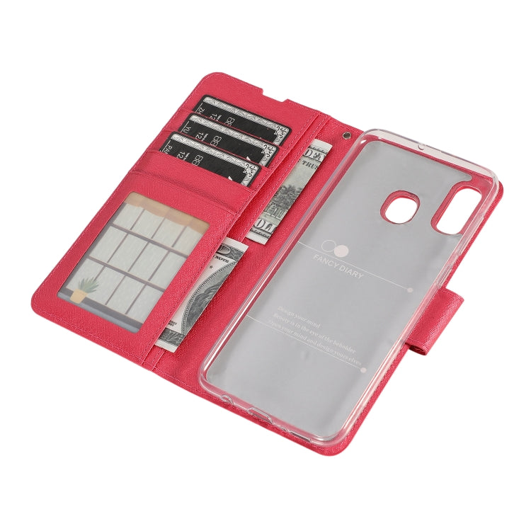 For Galaxy A40s & M30 Silk Texture Horizontal Flip Leather Case with Holder & Card Slots & Wallet & Photo Frame