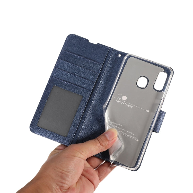 For Galaxy A40s & M30 Silk Texture Horizontal Flip Leather Case with Holder & Card Slots & Wallet & Photo Frame