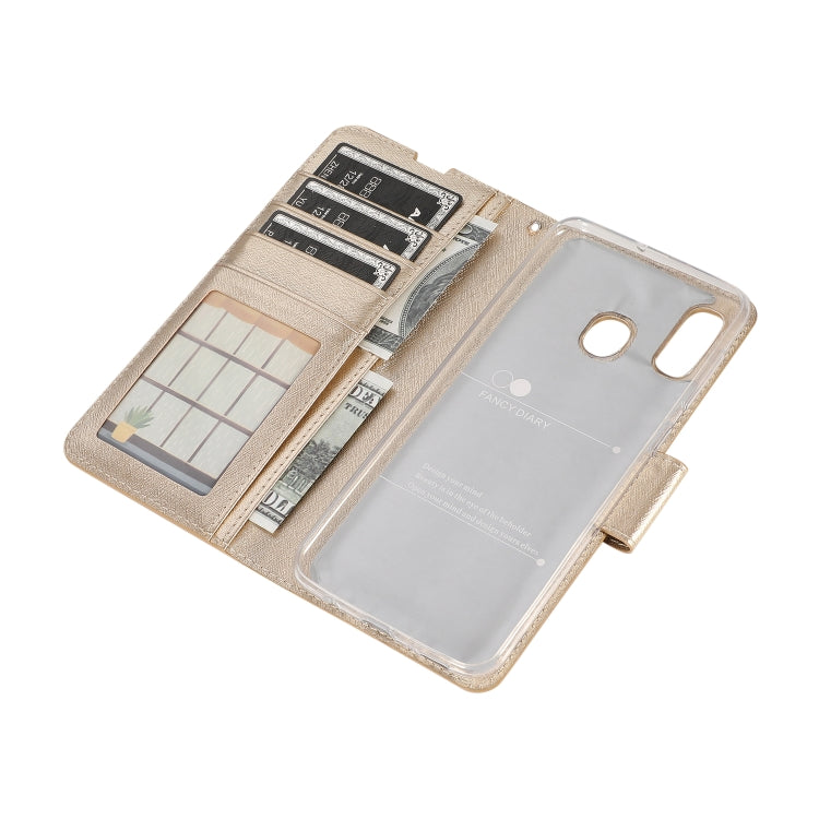 For Galaxy A40s & M30 Silk Texture Horizontal Flip Leather Case with Holder & Card Slots & Wallet & Photo Frame
