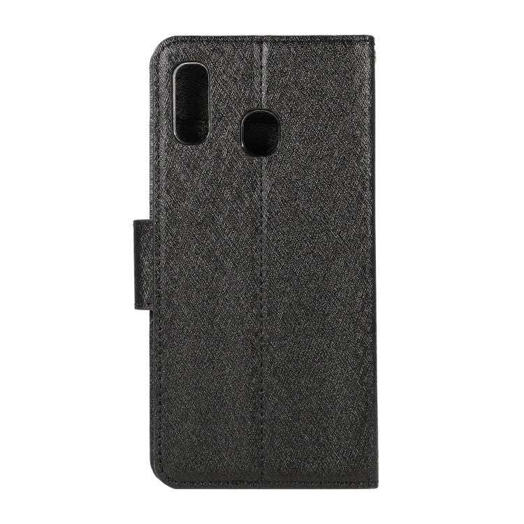 For Galaxy M30s Silk Texture Horizontal Flip Leather Case with Holder & Card Slots & Wallet & Photo Frame