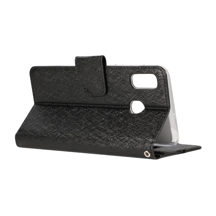 For Galaxy M30s Silk Texture Horizontal Flip Leather Case with Holder & Card Slots & Wallet & Photo Frame