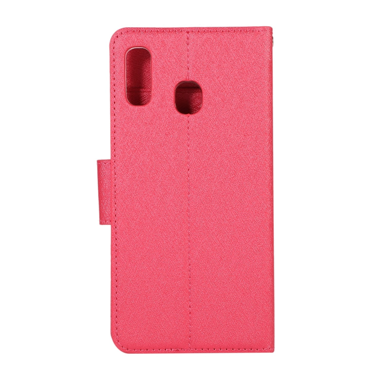 For Galaxy M30s Silk Texture Horizontal Flip Leather Case with Holder & Card Slots & Wallet & Photo Frame