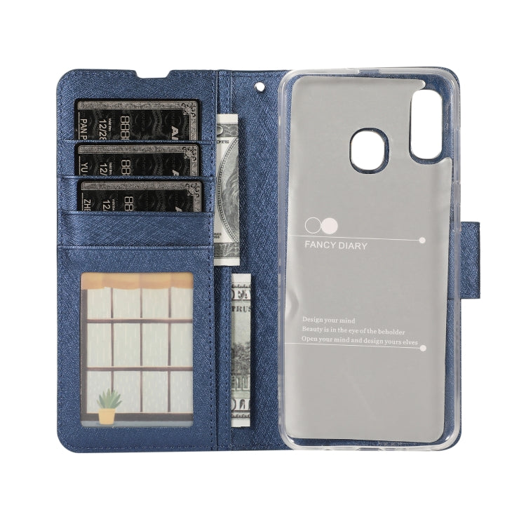 For Galaxy M30s Silk Texture Horizontal Flip Leather Case with Holder & Card Slots & Wallet & Photo Frame
