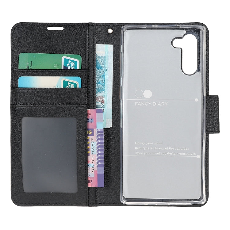 For Galaxy Note 10 Silk Texture Horizontal Flip Leather Case with Holder & Card Slots & Wallet & Photo Frame