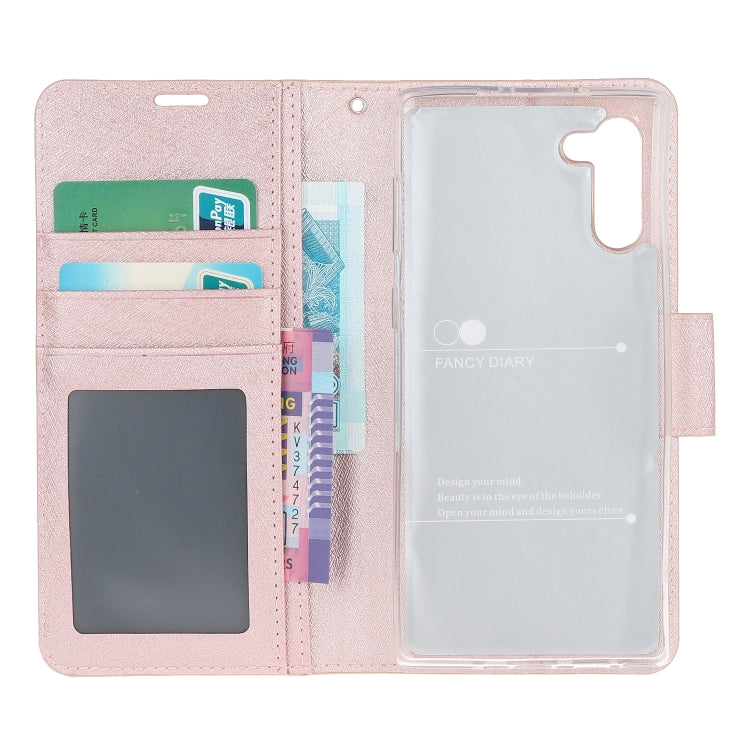 For Galaxy Note 10 Silk Texture Horizontal Flip Leather Case with Holder & Card Slots & Wallet & Photo Frame