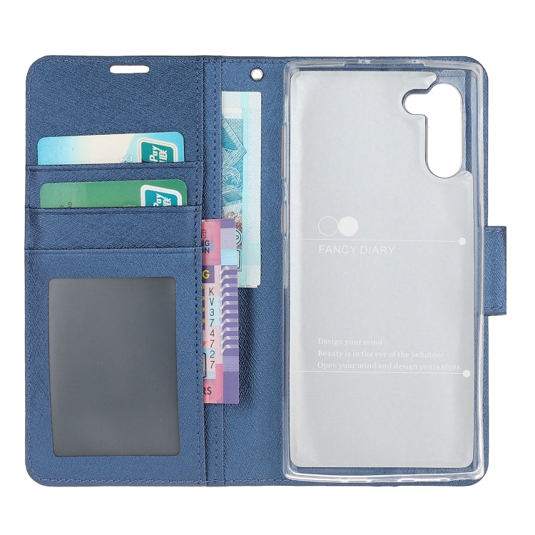 For Galaxy Note 10 Silk Texture Horizontal Flip Leather Case with Holder & Card Slots & Wallet & Photo Frame