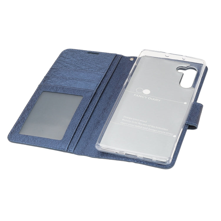 For Galaxy Note 10 Silk Texture Horizontal Flip Leather Case with Holder & Card Slots & Wallet & Photo Frame