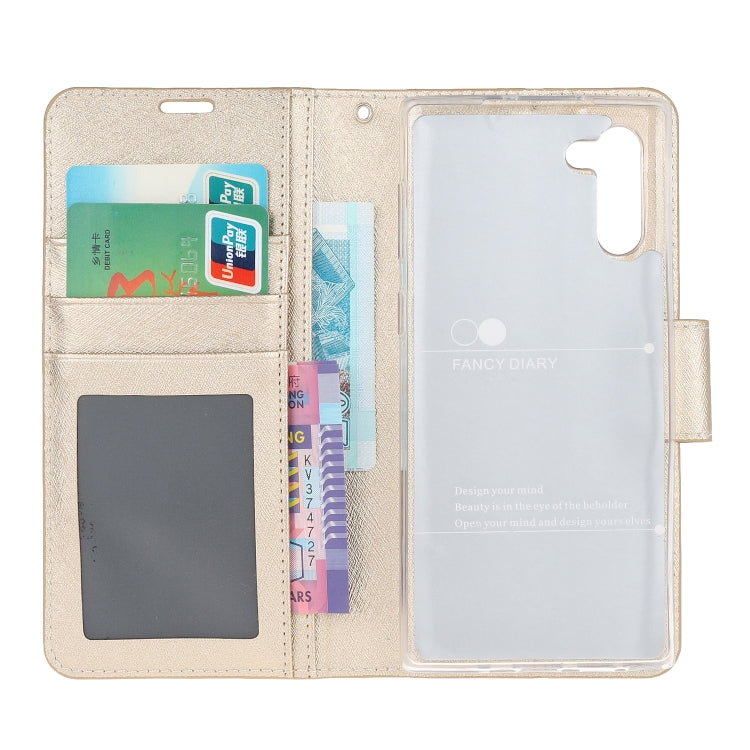For Galaxy Note 10 Silk Texture Horizontal Flip Leather Case with Holder & Card Slots & Wallet & Photo Frame