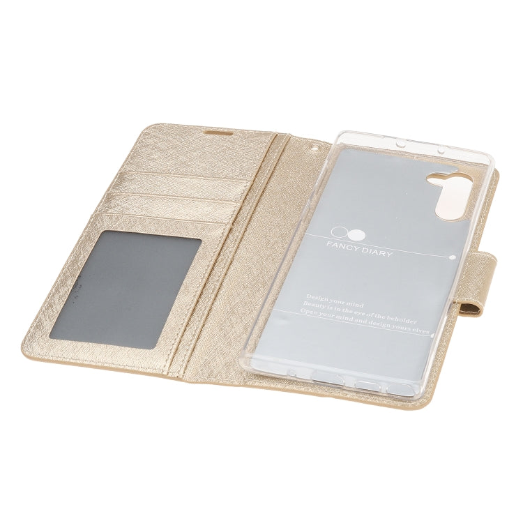 For Galaxy Note 10 Silk Texture Horizontal Flip Leather Case with Holder & Card Slots & Wallet & Photo Frame