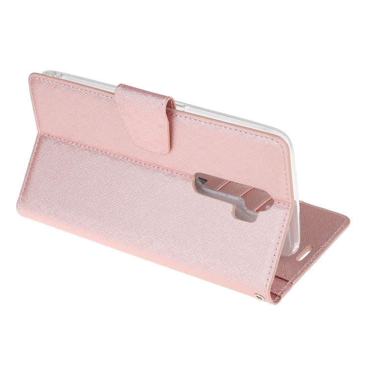 For OPPO A9 (2020) Silk Texture Horizontal Flip Leather Case with Holder & Card Slots & Wallet & Photo Frame