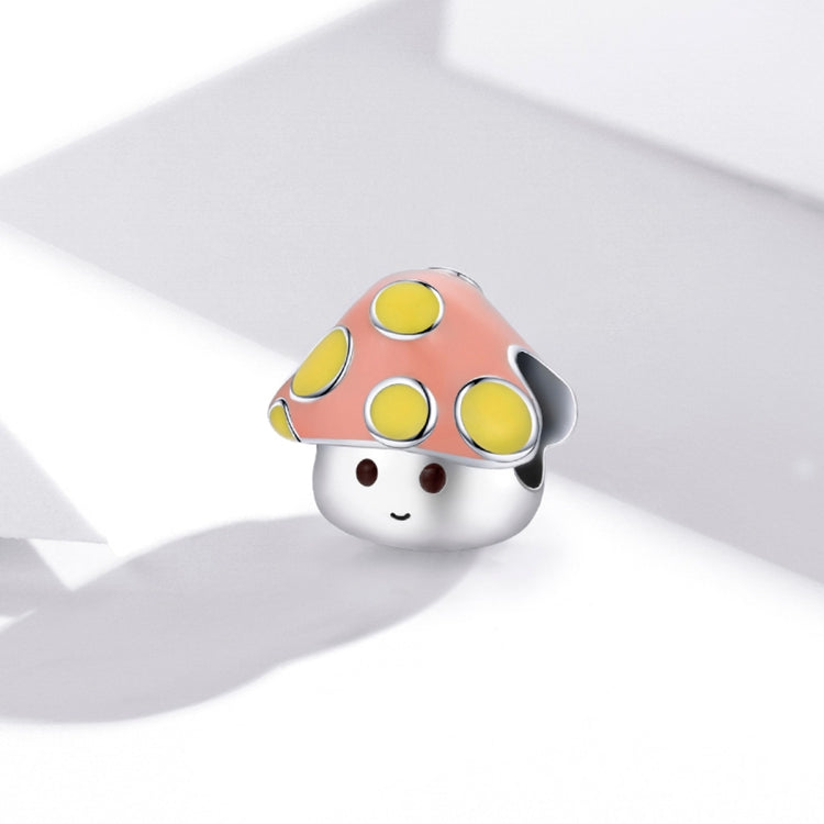 S925 Sterling Silver Colorful Little Mushrooms Beads DIY Bracelet Necklace Accessories