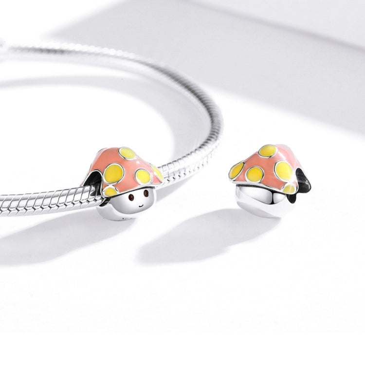S925 Sterling Silver Colorful Little Mushrooms Beads DIY Bracelet Necklace Accessories