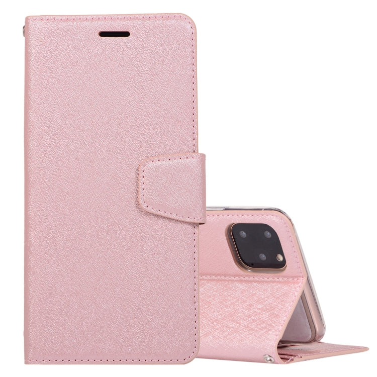 For iPhone 11 Silk Texture Horizontal Flip Leather Case with Holder & Card Slots & Wallet & Photo Frame