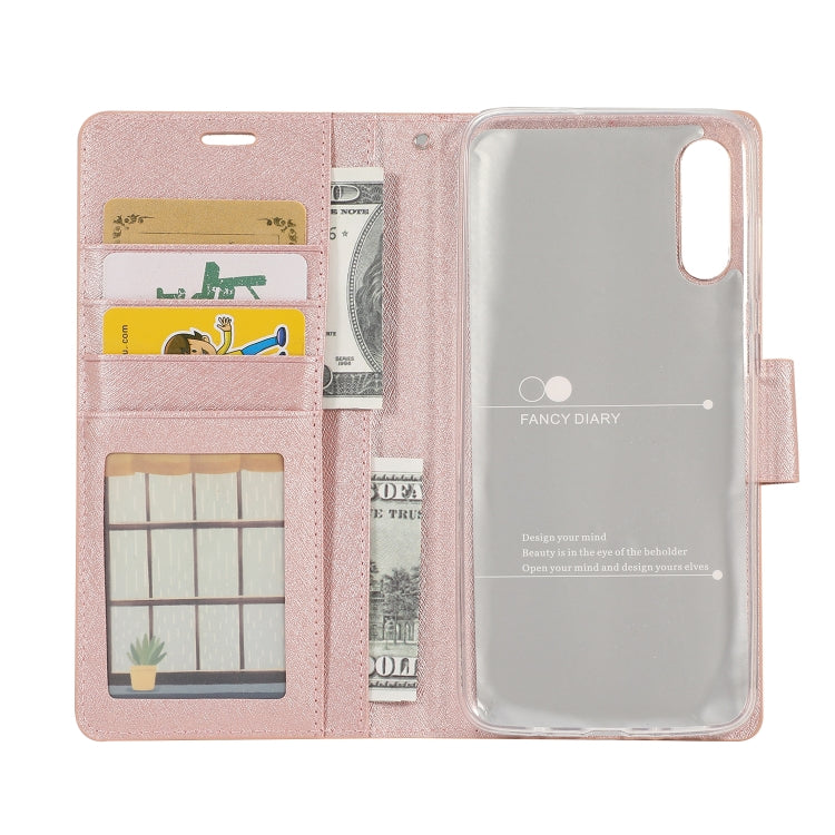 For Galaxy A70s Silk Texture Horizontal Flip Leather Case with Holder & Card Slots & Wallet & Photo Frame