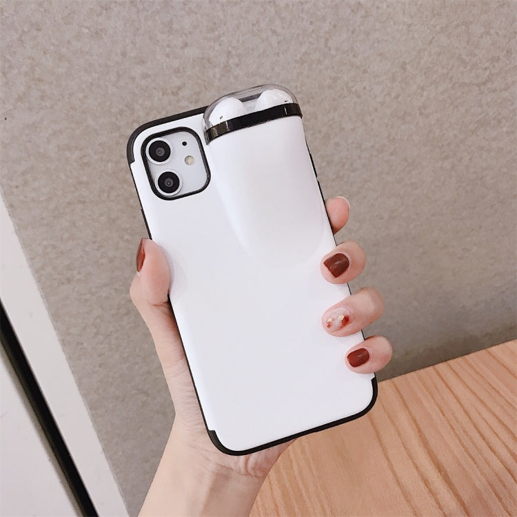 For iPhone 11 PC + TPU Shockproof Protective Back Case With AirPods Storage Box